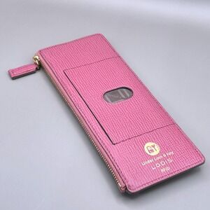 Lodis Exotic Leather Long Stacker Under Lock/Key RFID Slim Card Case Wallet Pink